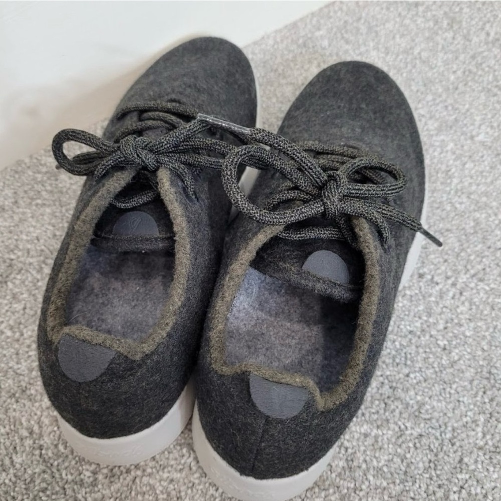 Allbirds Women’s the wool runner lace up grey gray tan tennis shoe sneakers 8 - Picture 7 of 11